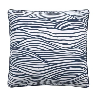 Kate Nelligan Seersucker Starfish Indoor/outdoor Printed Canvas Pillow In Blue,white Striped