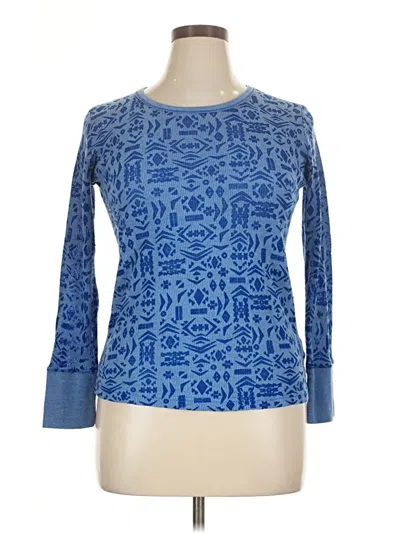 Pre-owned Kate Park Long Sleeve Top Blue Boatneck Tops