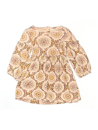 Pre-owned Kate Quinn Organics Kids' Dress In Tan