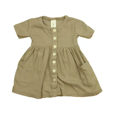 Pre-owned Kate Quinn Organics Kids' Girls Taupe Dress In Beige