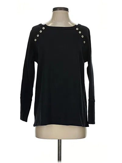 Kate Quinn Organics Long Sleeve Top Black Boatneck Tops