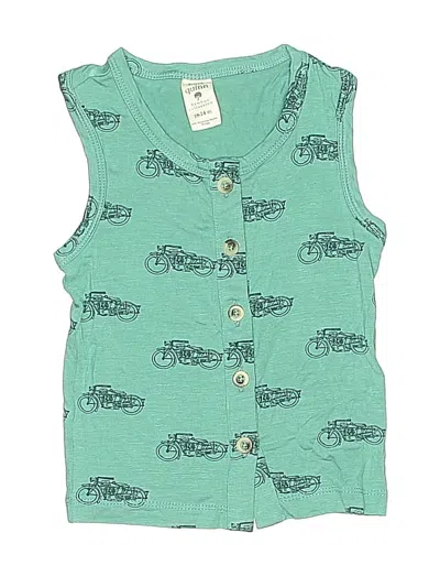 Pre-owned Kate Quinn Organics Kids' Sleeveless Top Teal Tops In Blue