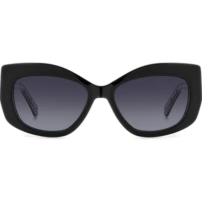 Kate Spade Frida 54mm Gradient Square Sunglasses In Black