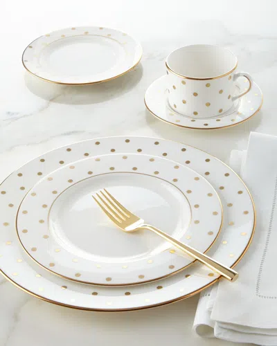 Kate Spade 5-piece Larabee Road Gold-dot Dinnerware Place Setting In White