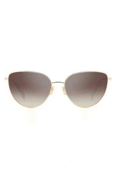 Kate Spade 55mm Hailey/g/s Cat Eye Sunglasses In Gold/ Brown