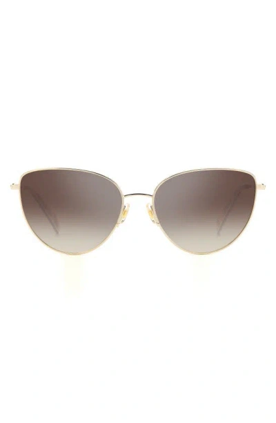Kate Spade New York 55mm Hailey/g/s Cat Eye Sunglasses In Gold/ Brown