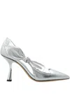 Kate Spade 89mm Bunnie Bow-detailed Pumps In Silver