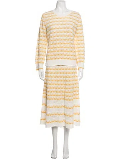 Pre-owned Kate Spade Acetate Patterned Skirt Set In Yellow