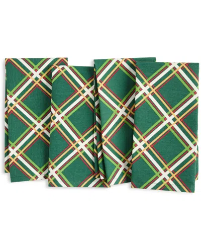 Kate Spade Acrobat Plaid Napkin 20" X 20", Set Of 4 In Green