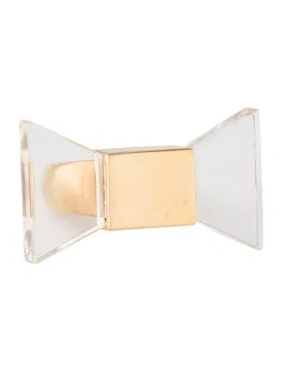 Pre-owned Kate Spade Acrylic Bow Cocktail Ring In Multicolor