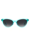 Kate Spade Adeline 55mm Gradient Cat Eye Sunglasses In Teal/ Dark Grey Sf