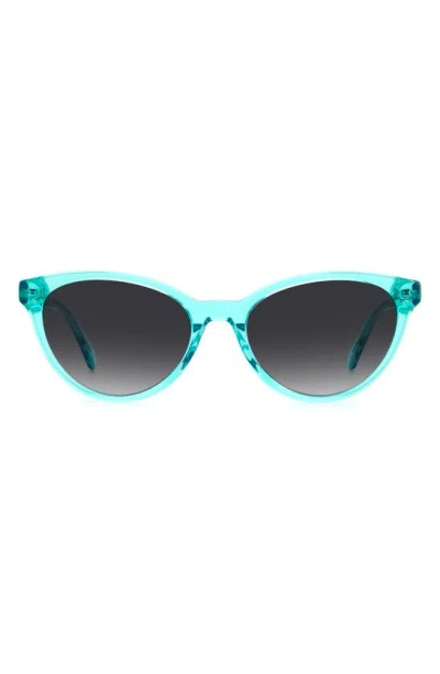 Kate Spade Adeline 55mm Gradient Cat Eye Sunglasses In Teal/ Dark Grey Sf