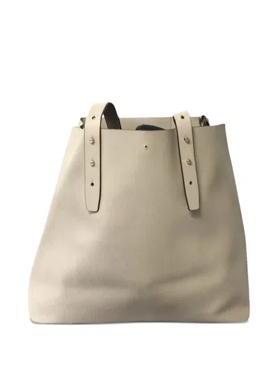 Pre-owned Kate Spade Adjustable-handles Leather Tote Bag In Neutral