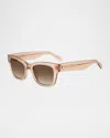 Kate Spade Aimee Cat-eye Acetate Sunglasses In Pink Glitter Brown