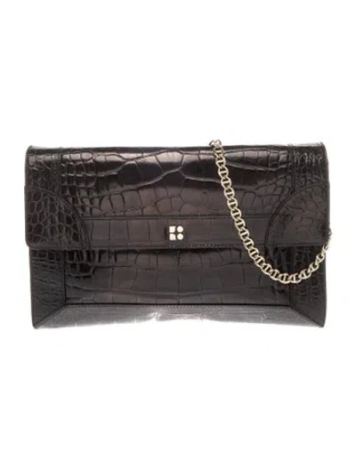 Pre-owned Kate Spade Alligator Shoulder Bag In Black