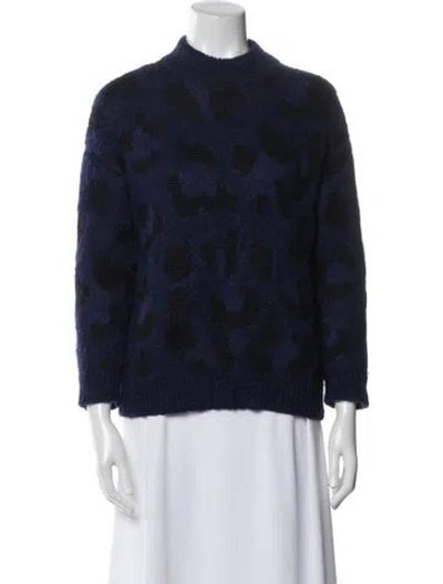 Pre-owned Kate Spade Alpaca Animal Print Sweater In Blue