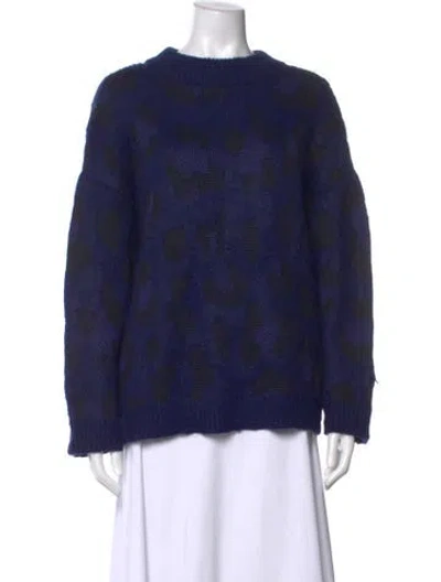 Pre-owned Kate Spade Alpaca Animal Print Sweater In Blue