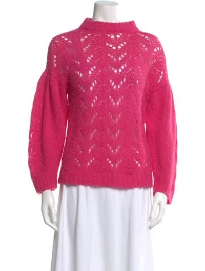 Pre-owned Kate Spade Alpaca Crew Neck Sweater In Pink