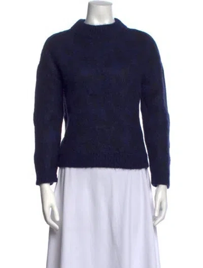 Pre-owned Kate Spade Alpaca Mock Neck Sweater In Blue