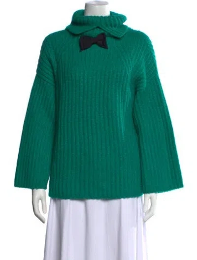 Pre-owned Kate Spade Alpaca Mock Neck Sweater In Green