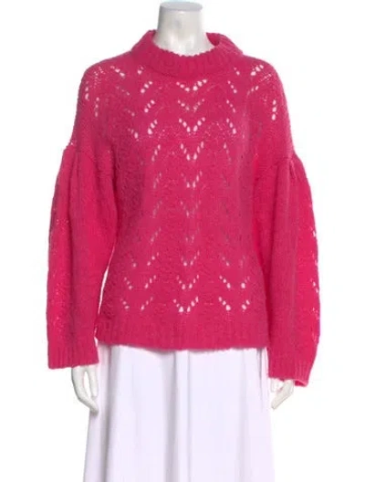 Pre-owned Kate Spade Alpaca Mock Neck Sweater In Pink
