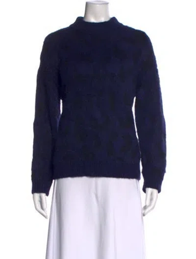 Pre-owned Kate Spade Alpaca Patterned Sweater In Blue