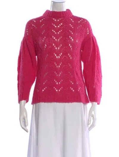 Pre-owned Kate Spade Alpaca Turtleneck Sweater In Pink