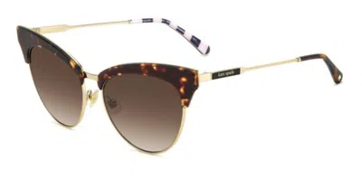 Kate Spade Alvi/g/s Asian Fit 086/ha Women's Sunglasses Tortoiseshell Size 54 In Metallic