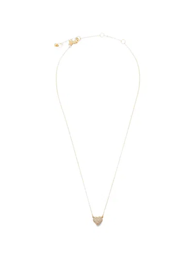 Kate Spade Amour Crystal-embellished Heart-pendant Necklace In Gold
