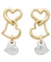 Kate Spade New York Amour Triple Heart Linear Drop Earrings In Gold