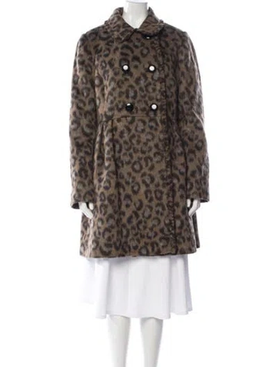 Pre-owned Kate Spade Animal Print Coat In Brown