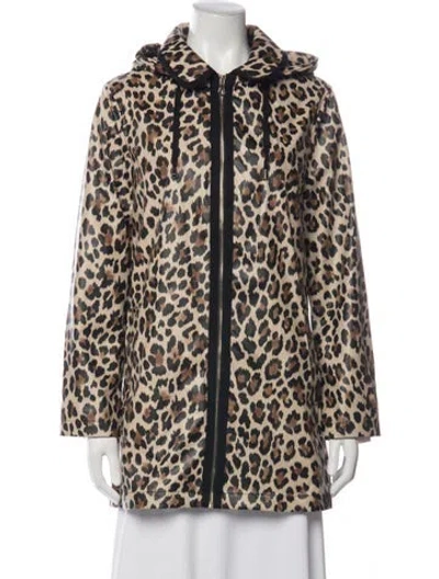 Pre-owned Kate Spade Animal Print Coat W/ Tags In Brown