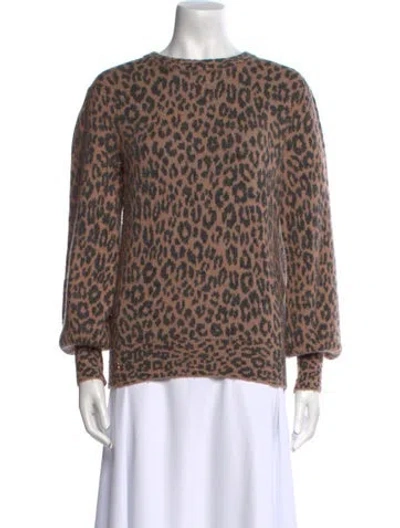 Pre-owned Kate Spade Animal Print Crew Neck Sweater In Multi