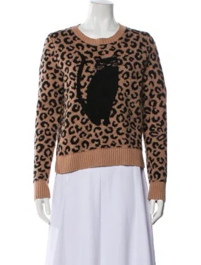 Pre-owned Kate Spade Animal Print Crew Neck Sweater In Multi