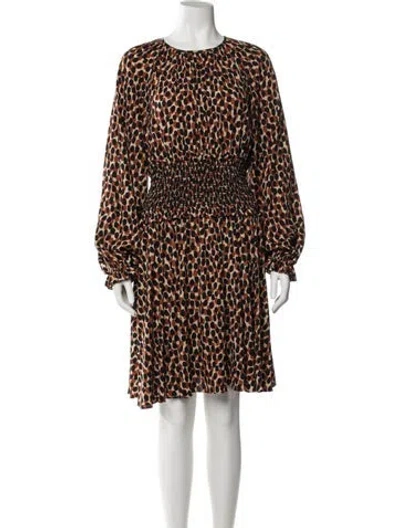 Pre-owned Kate Spade Animal Print Knee-length Dress In Neutral