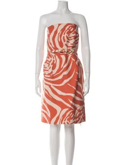 Pre-owned Kate Spade Animal Print Knee-length Dress In Orange
