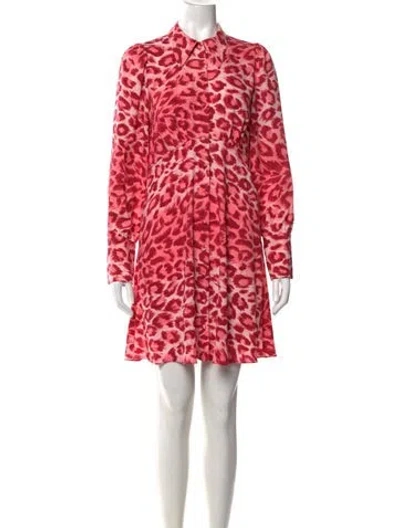 Pre-owned Kate Spade Animal Print Knee-length Dress In Red