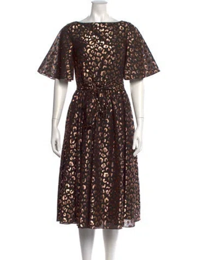 Pre-owned Kate Spade Animal Print Midi Length Dress In Multi