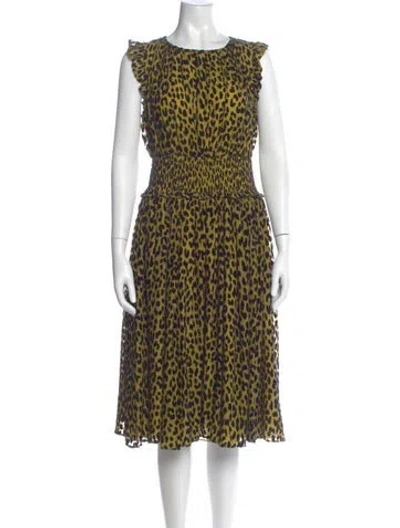 Pre-owned Kate Spade Animal Print Midi Length Dress In Multi