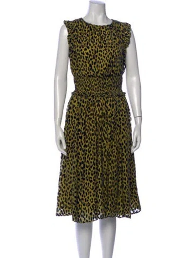 Pre-owned Kate Spade Animal Print Midi Length Dress In Multi