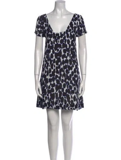 Pre-owned Kate Spade Animal Print Mini Dress In Black
