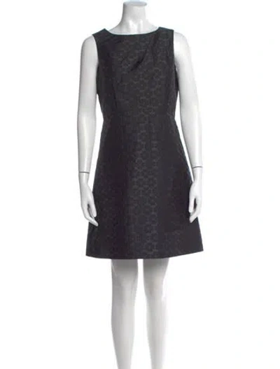 Pre-owned Kate Spade Animal Print Mini Dress In Black