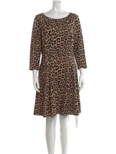 Pre-owned Kate Spade Animal Print Mini Dress In Black