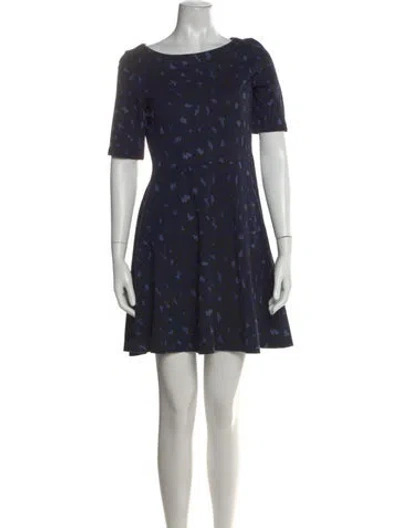 Pre-owned Kate Spade Animal Print Mini Dress In Blue