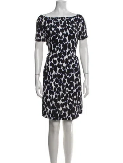 Pre-owned Kate Spade Animal Print Mini Dress In Blue