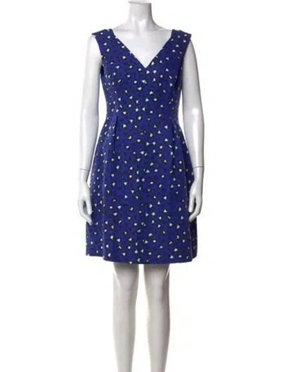 Pre-owned Kate Spade Animal Print Mini Dress In Blue