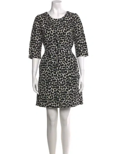 Pre-owned Kate Spade Animal Print Mini Dress In Gray
