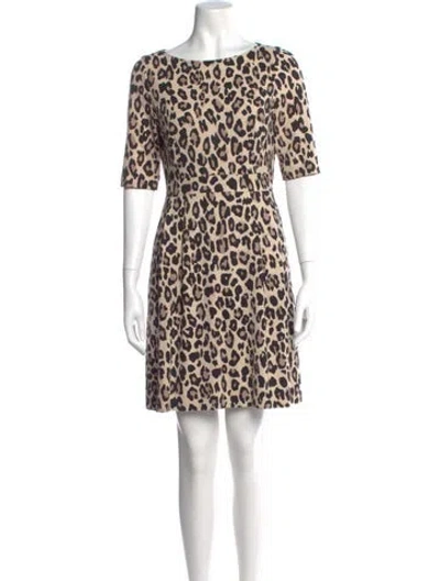 Pre-owned Kate Spade Animal Print Mini Dress In Neutral