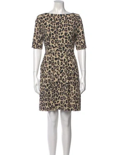 Pre-owned Kate Spade Animal Print Mini Dress In Neutral