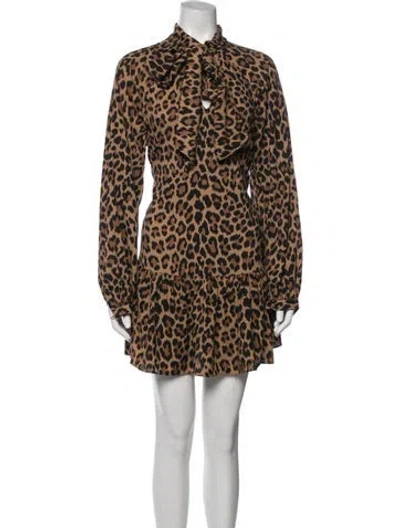 Pre-owned Kate Spade Animal Print Mini Dress In Neutral